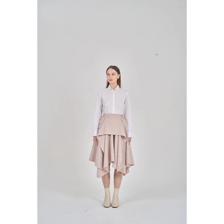 Renee Layer Skirt Midi Asimetris Semi-Wool Noya Authentic - Image 8