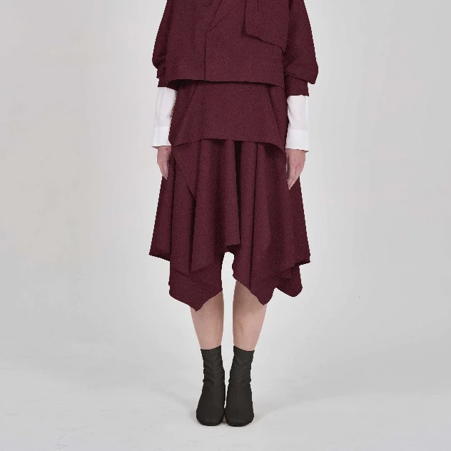 Renee Layer Skirt Midi Asimetris Semi-Wool Noya Authentic - Image 6