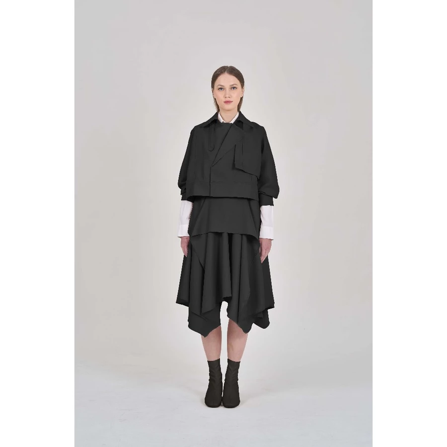 Renee Layer Skirt Midi Asimetris Semi-Wool Noya Authentic - Image 4