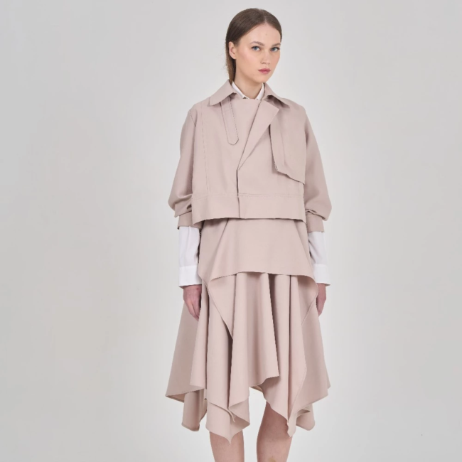 Blaire Jacket Outer By Noya Authentic, Premium Semi-Wool, Boxy-Oversized